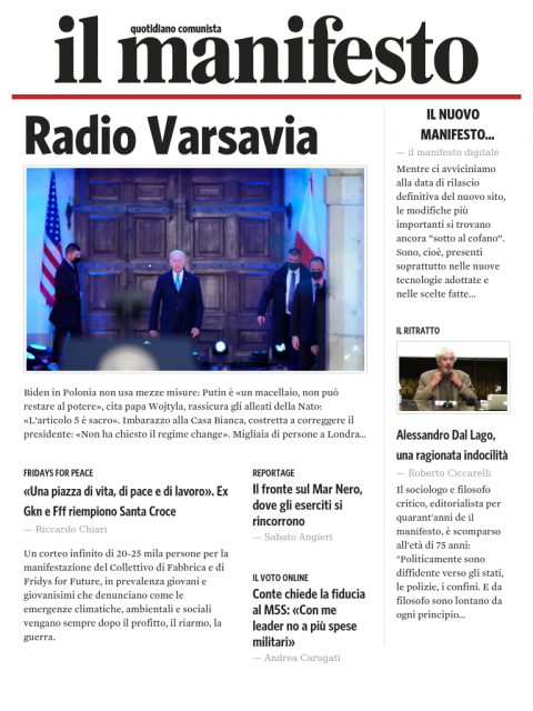 il manifesto del 27 marzo 2022