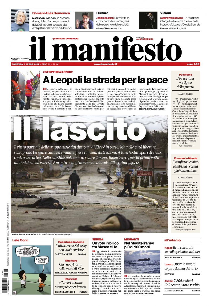 il manifesto del 03 aprile 2022