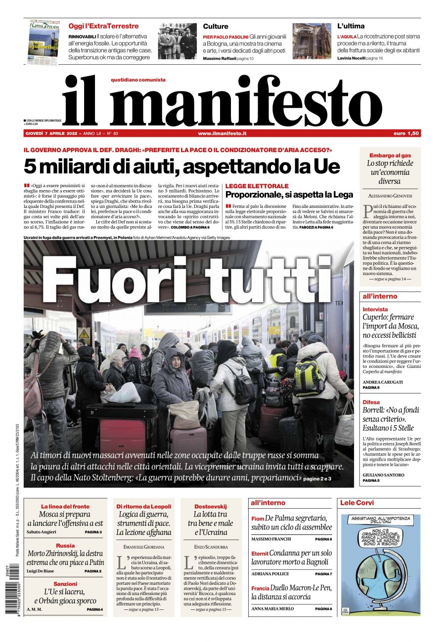 il manifesto del 07 aprile 2022