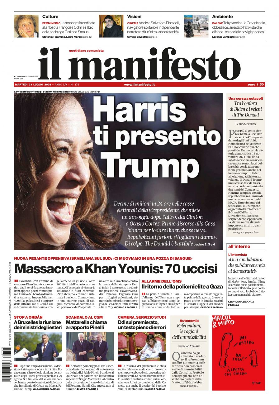 il manifesto del 23 luglio 2024