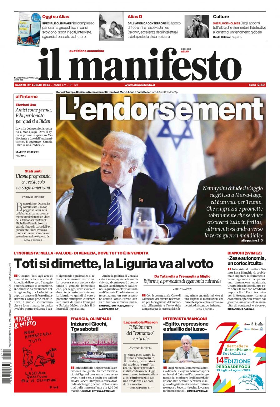 il manifesto del 27 luglio 2024