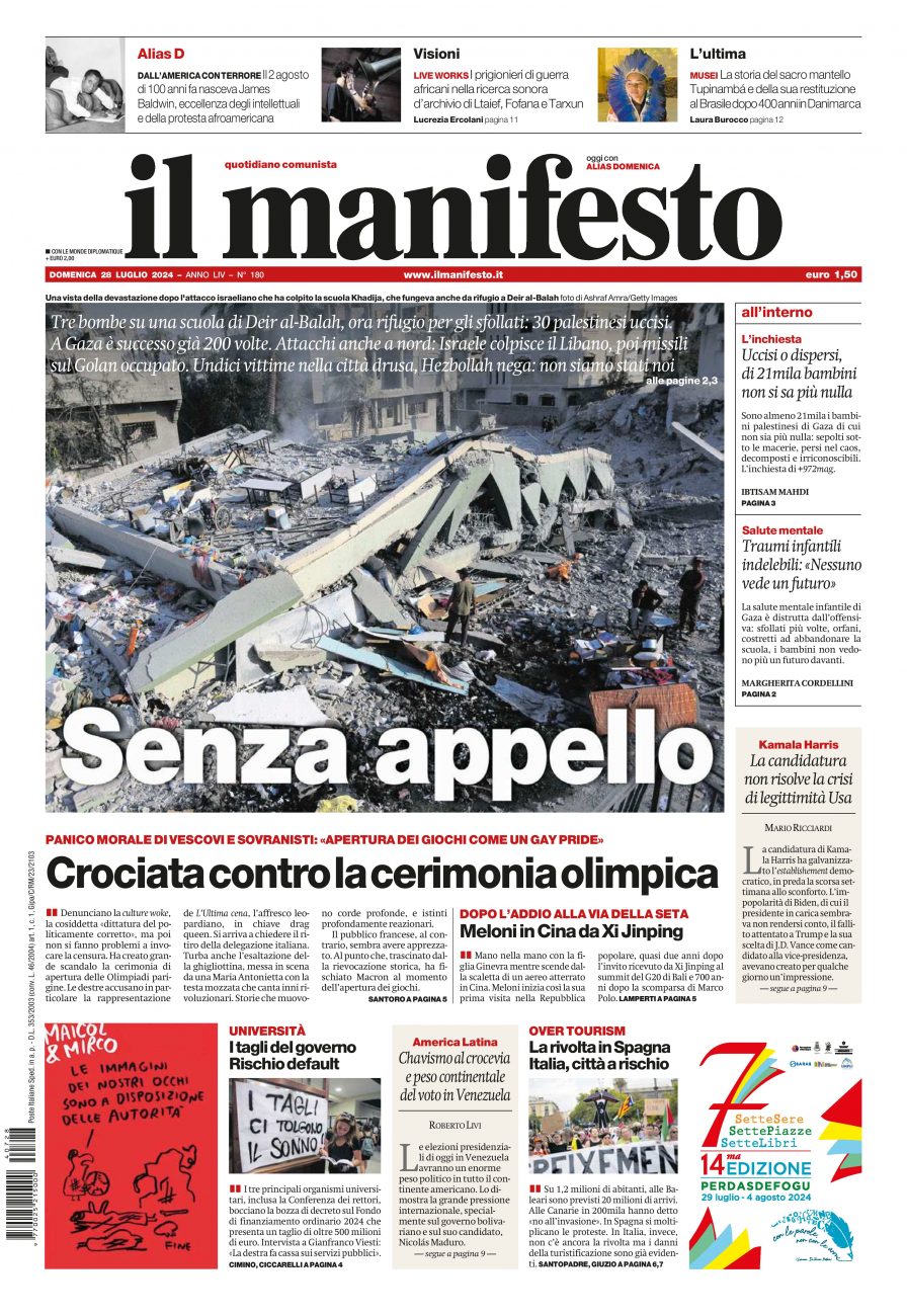 il manifesto del 28 luglio 2024