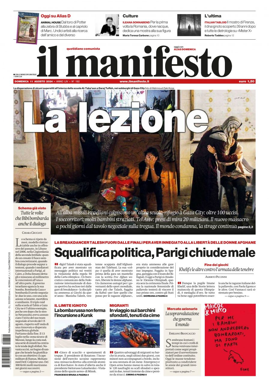 il manifesto del 11 agosto 2024