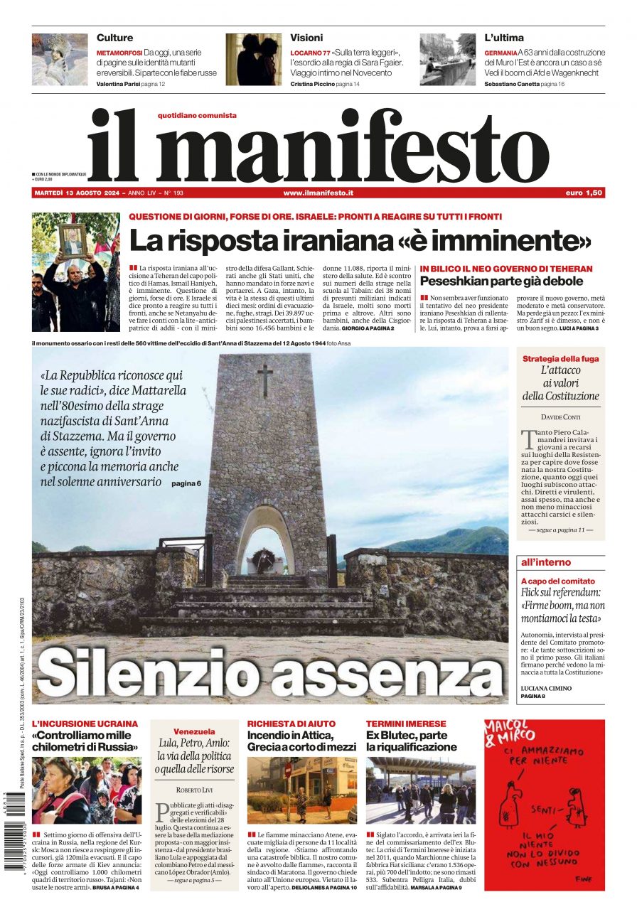 il manifesto del 13 agosto 2024