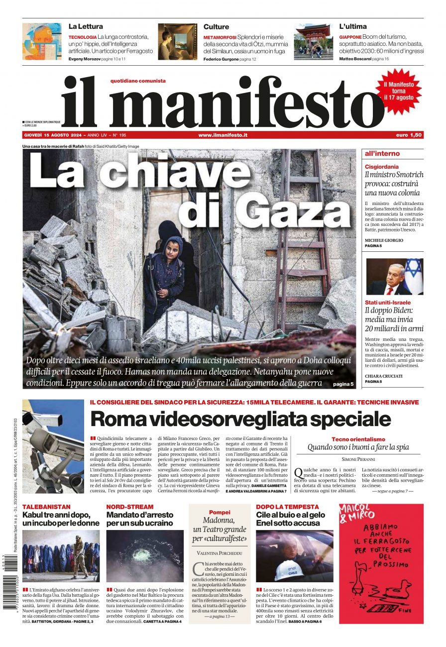 il manifesto del 15 agosto 2024