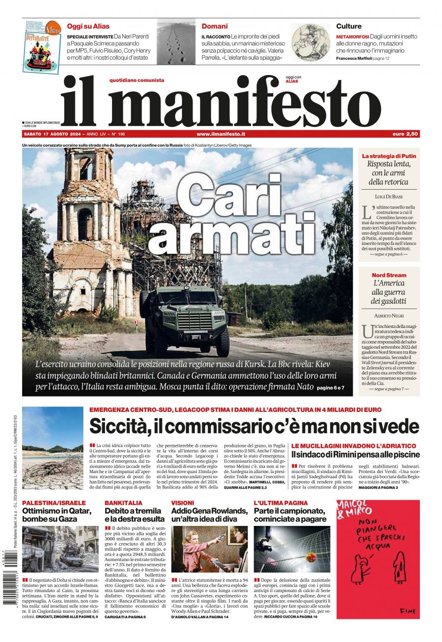 il manifesto del 17 agosto 2024