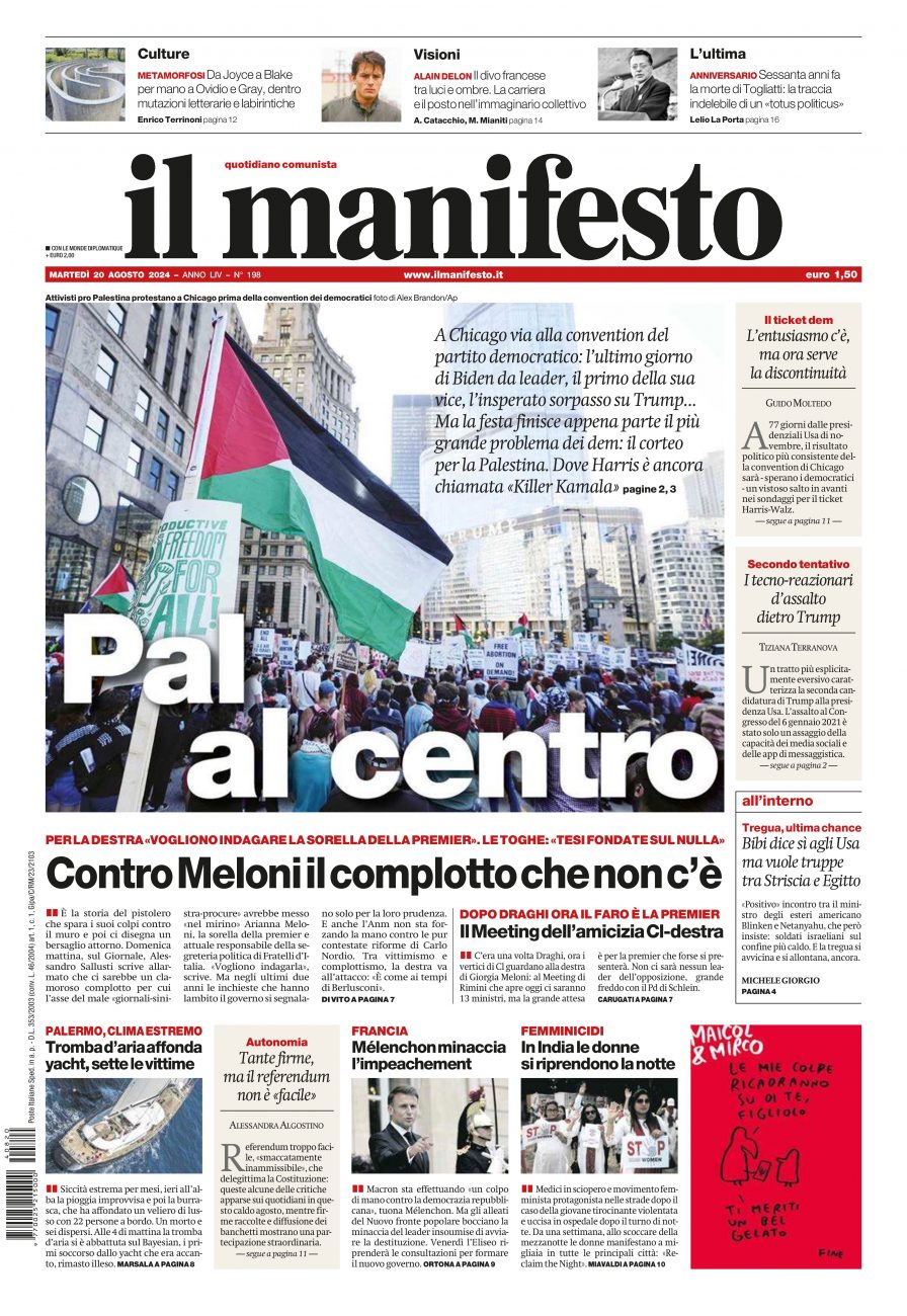 il manifesto del 20 agosto 2024