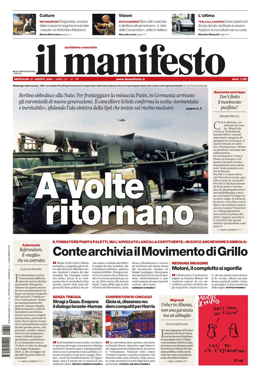 il manifesto del 21 agosto 2024