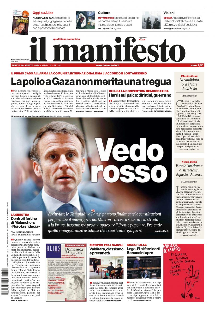 il manifesto del 24 agosto 2024