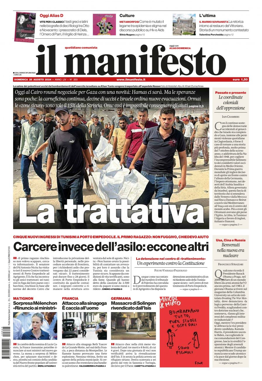 il manifesto del 25 agosto 2024