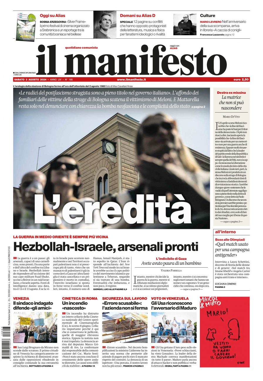 il manifesto del 03 agosto 2024