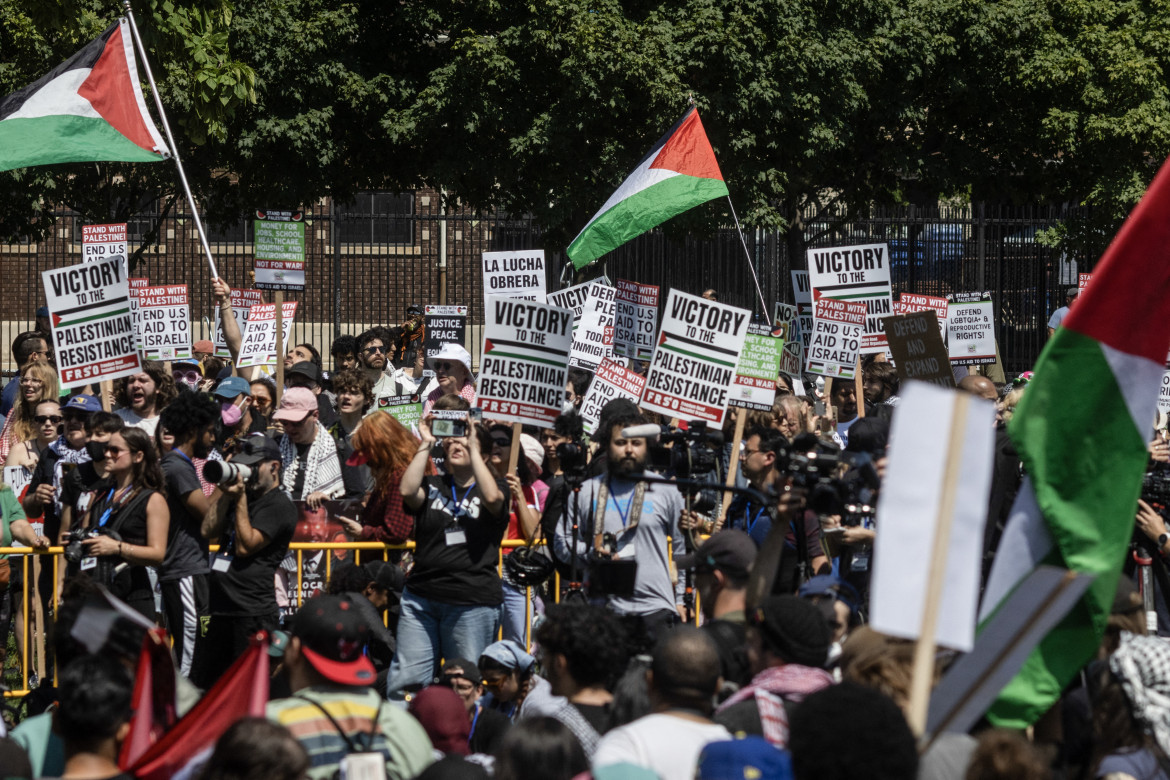 La manifestazione per la Palestina a Chicago