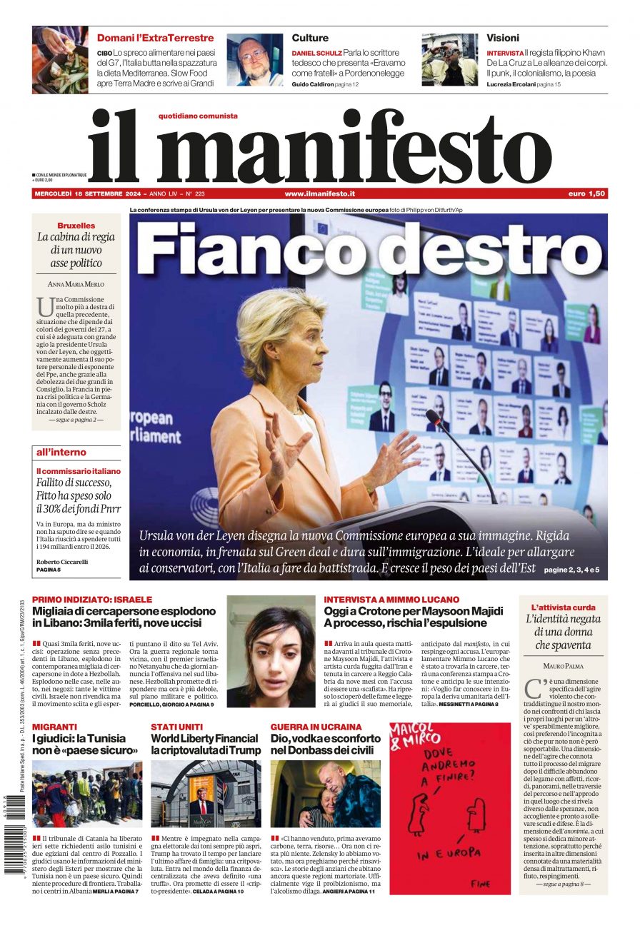 il manifesto del 18 settembre 2024