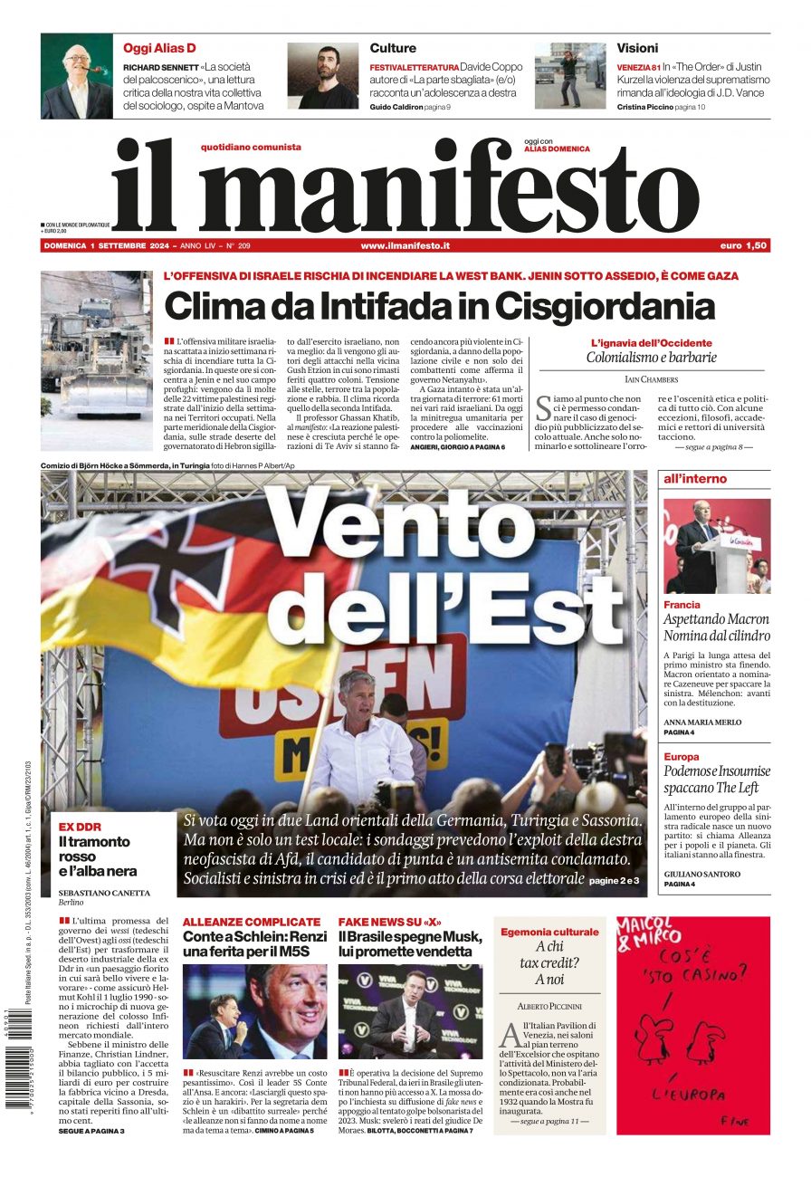 il manifesto del 01 settembre 2024