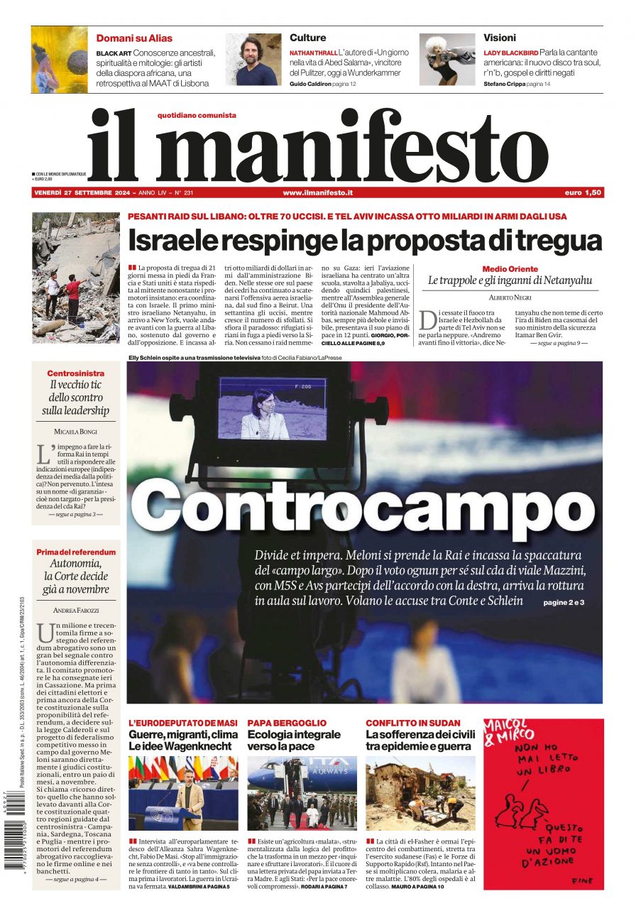 il manifesto del 27 settembre 2024