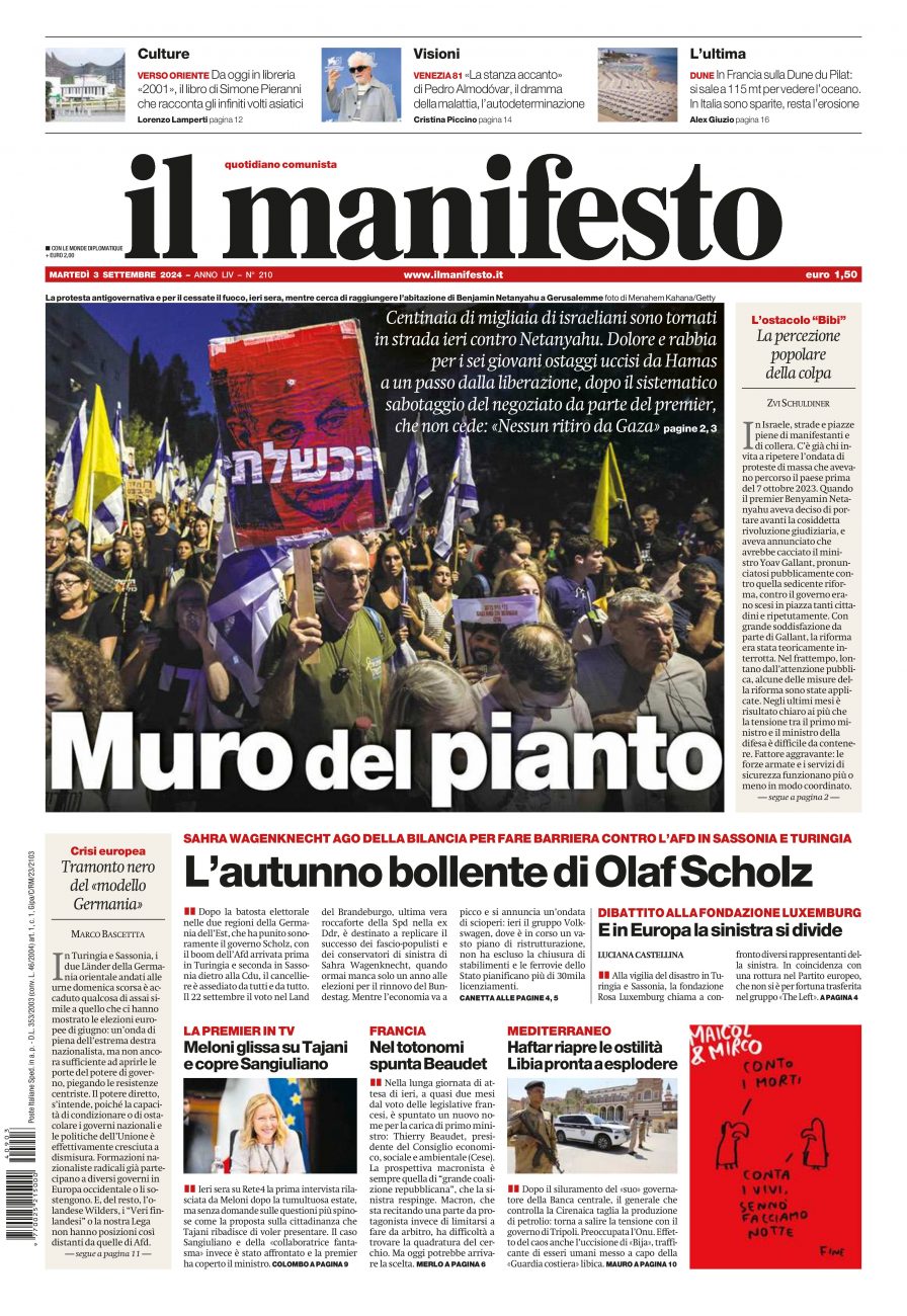 il manifesto del 03 settembre 2024