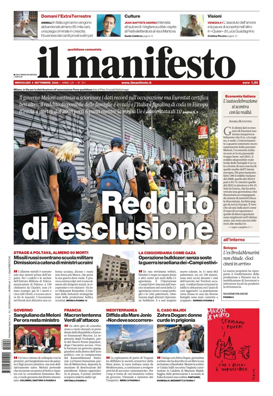 il manifesto del 04 settembre 2024