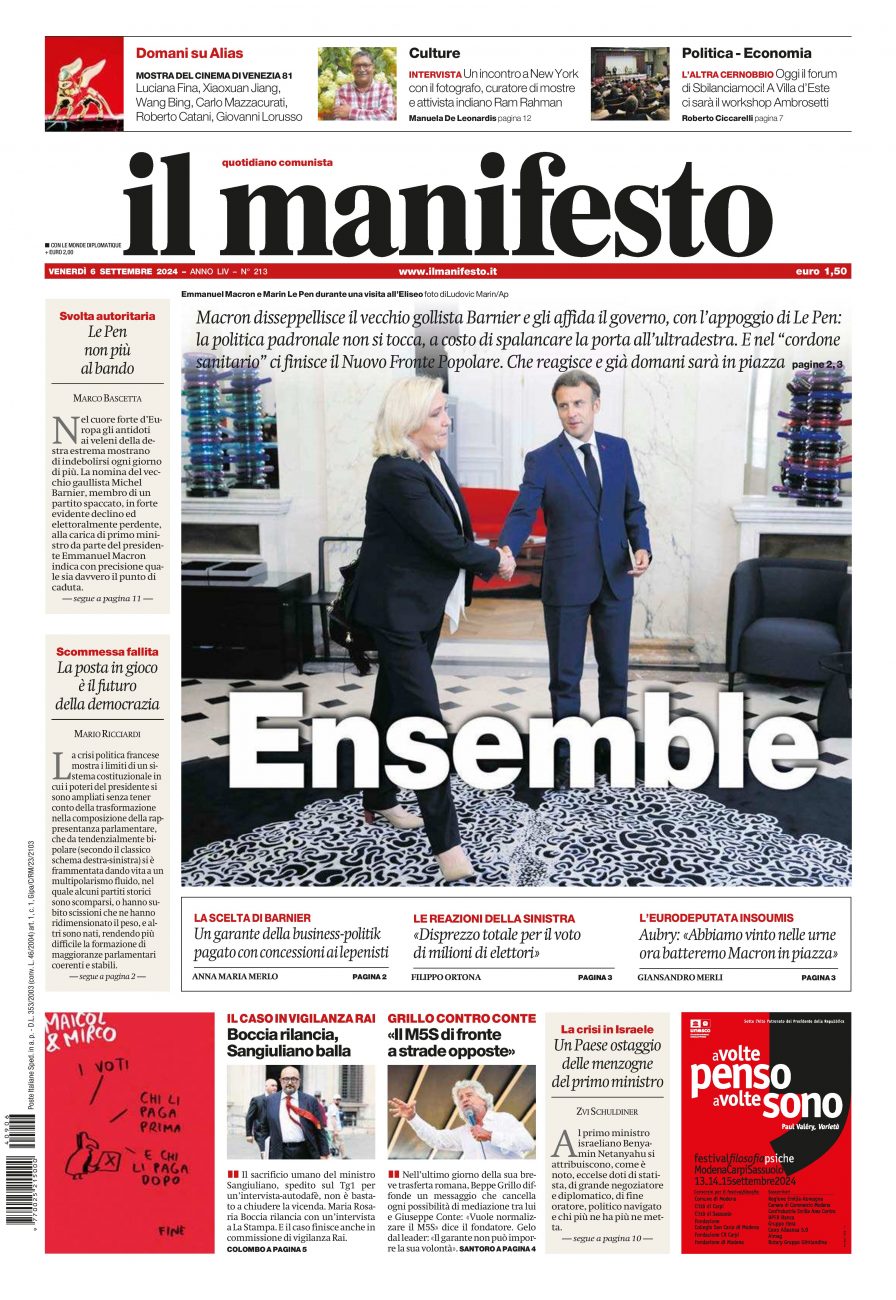 il manifesto del 06 settembre 2024