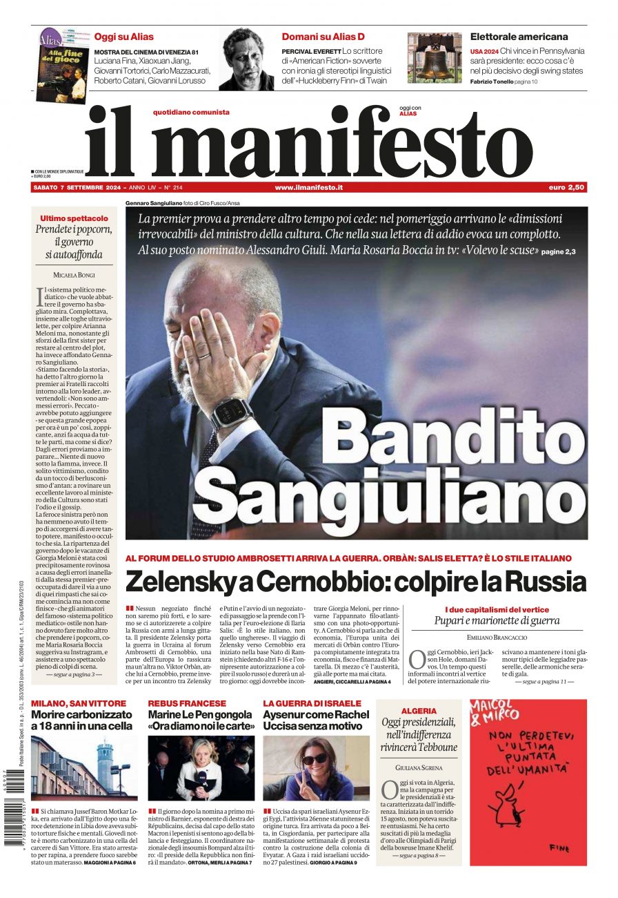 il manifesto del 07 settembre 2024