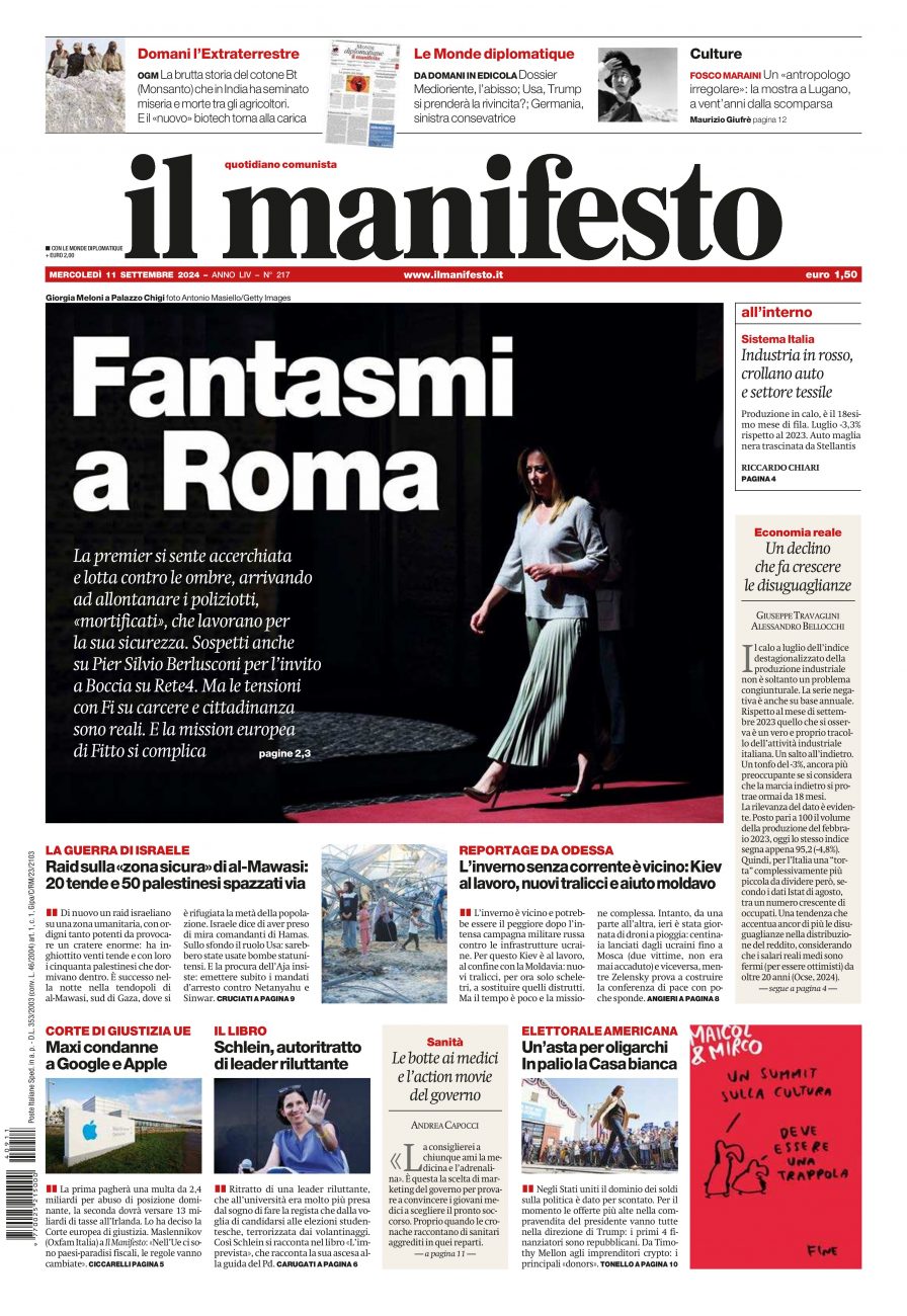 il manifesto del 11 settembre 2024