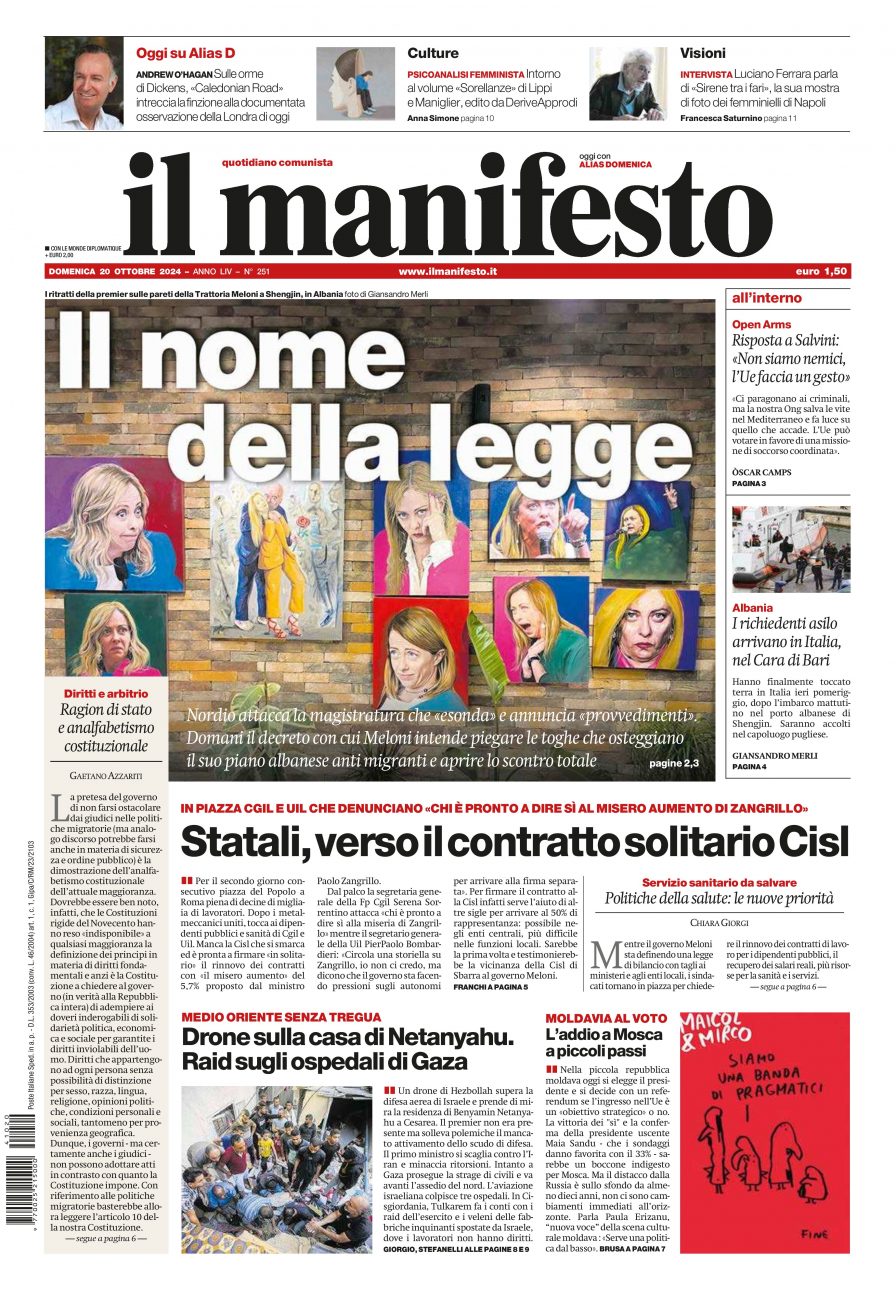 il manifesto del 20 ottobre 2024