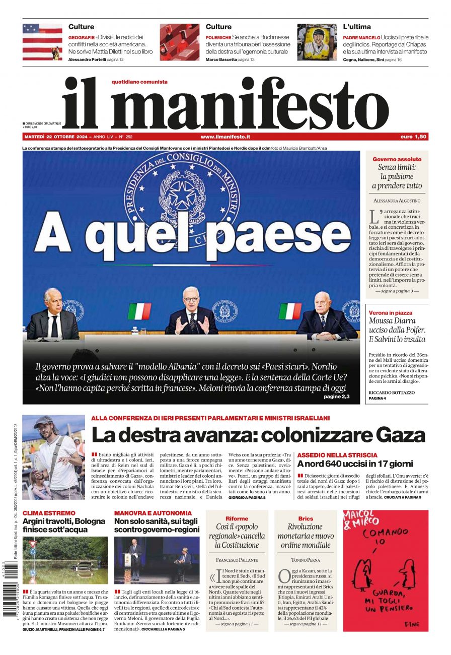 il manifesto del 22 ottobre 2024