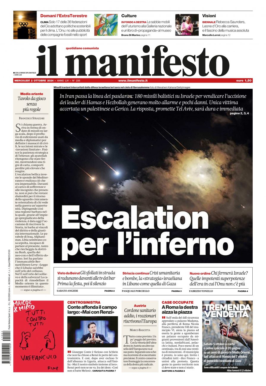 il manifesto del 02 ottobre 2024