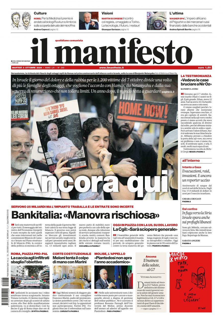 il manifesto del 08 ottobre 2024