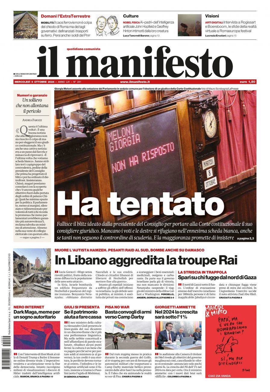 il manifesto del 09 ottobre 2024