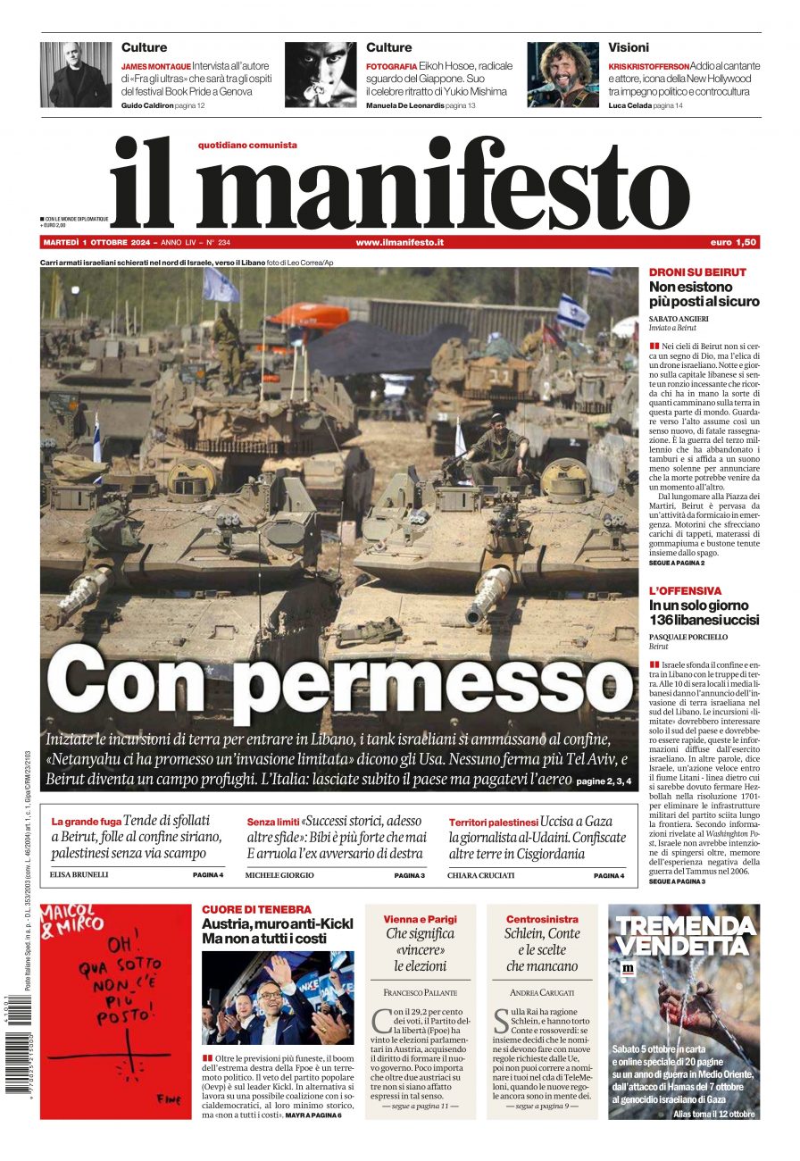 il manifesto del 01 ottobre 2024